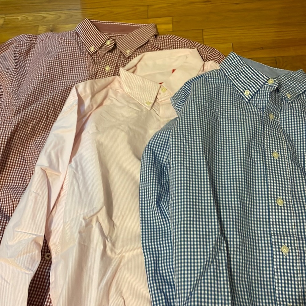 Red. Pink, or Blue Izod Dress Shirts